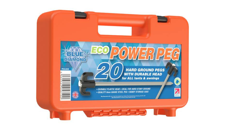 Blue Diamond Eco Power Tent Pegs (case of 20) - Orange
