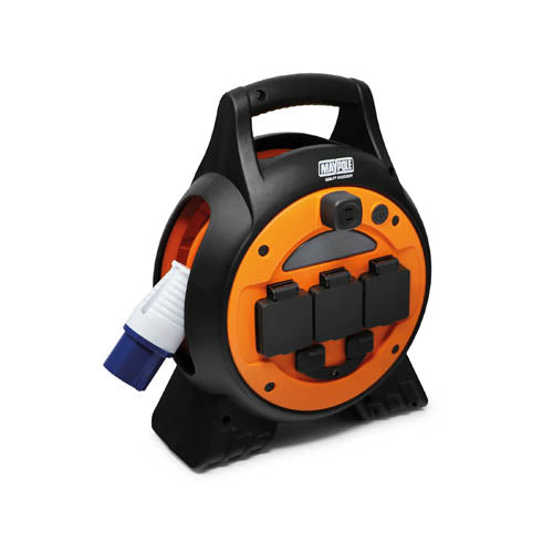 Maypole 15m Roller Mobile Mains Power Unit with LED Light