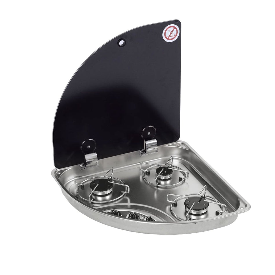 CAN Hoodiny Hob Unit RH Triangle 480mm (Glass Lid / 3 Burners / 12V)