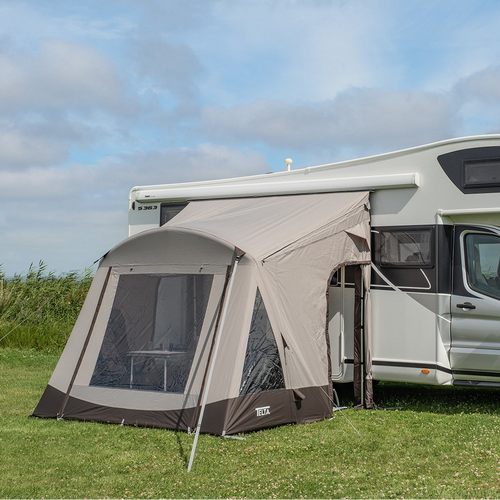 Telta Spirit lightweight porch awning pitched