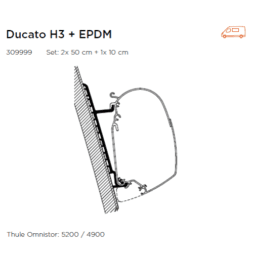 Thule 5200 Adapter for Ducato H3 High Roof