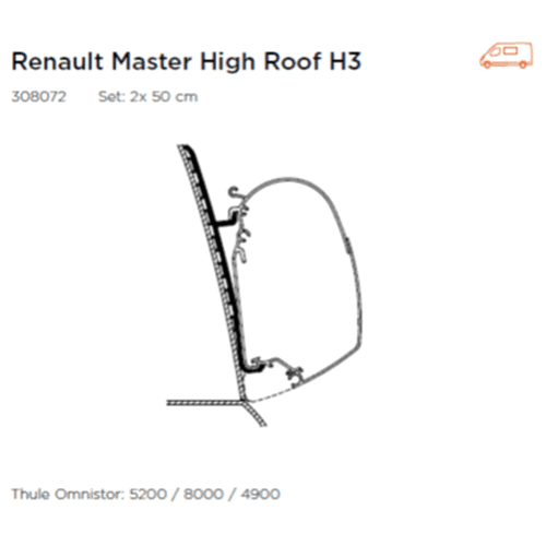 Thule 5200 Adapter for Renault Master H3 High Roof
