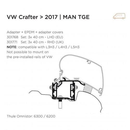 Thule 6300 Adapter for VW Crafter 2017>