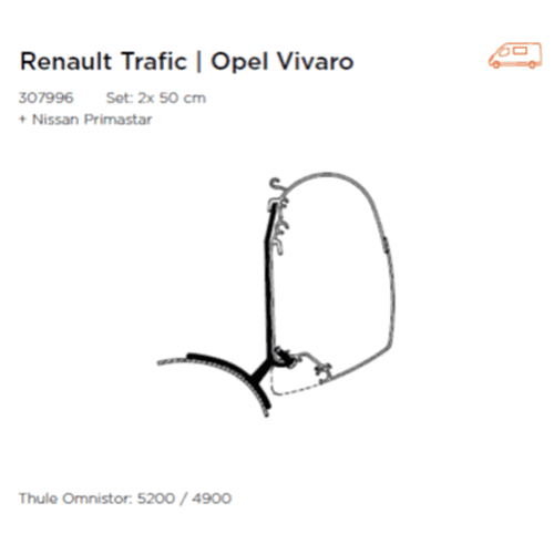 Thule 5200 Adapter for Vivaro Trafic Primastar