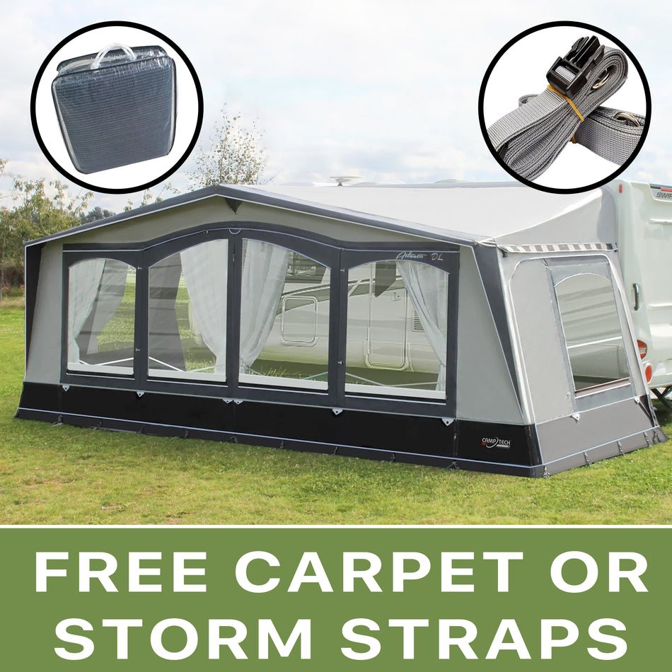 Camptech Atlantis DL Seasonal Awning FREE CARPET STORM STRAPS