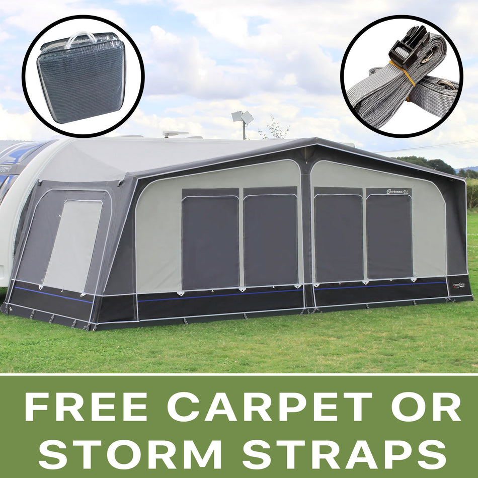 Camptech Savanna DL Seasonal Awning FREE CARPET STORM STRAPS