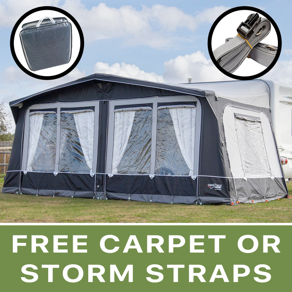 Camptech Hampton DL Air Seasonal Awning FREE CARPET STORM STRAPS