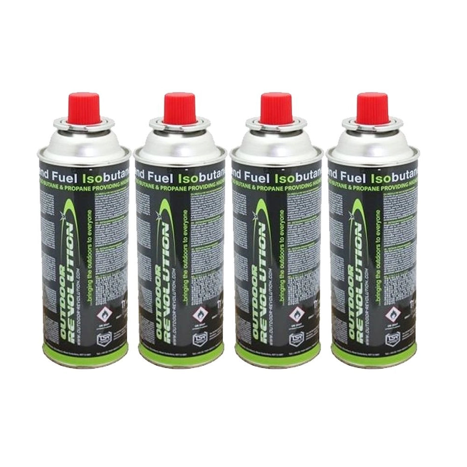 Outdoor Revolution ISO Butane Fuel 220g Gas Cartridge - Pack of 4